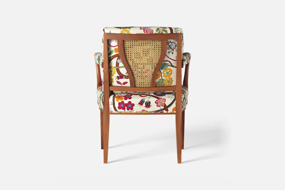 Fåtöljer|Karmstolar*Josef Frank Karmstol 969 Kederband Sitthöjd 47 cm Baranquilla, Vit