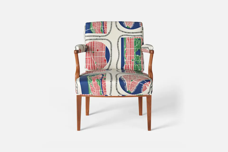 Karmstolar*Josef Frank Karmstol 969 Kederband Sitthöjd 43 cm Manhattan, Multi