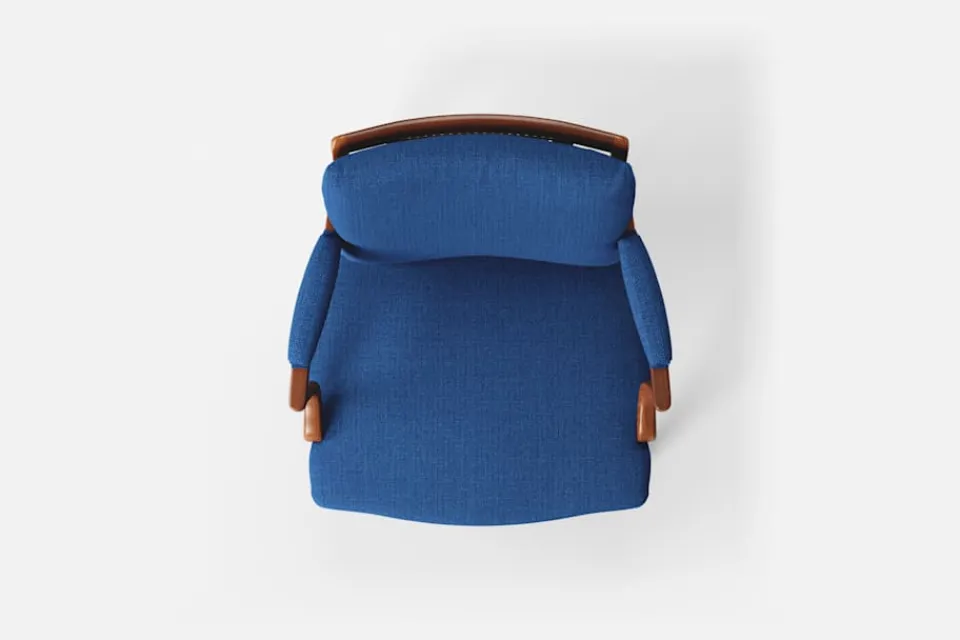 Karmstolar*Josef Frank Karmstol 969 Kederband Sitthöjd 43 cm Möbellin, Blå