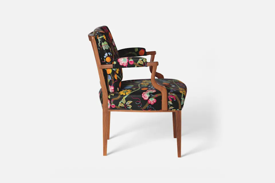 Fåtöljer|Karmstolar*Josef Frank Karmstol 969 Kederband Sitthöjd 47 cm Baranquilla, Svart