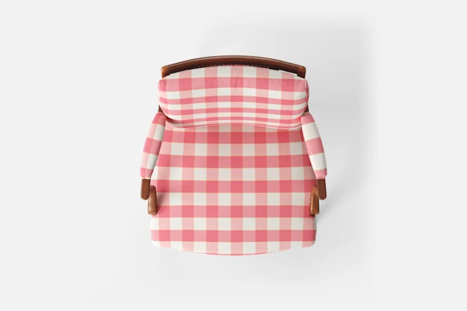 Karmstolar*Josef Frank Karmstol 969 Kederband Sitthöjd 43 cm Gripsholmsruta, Grön