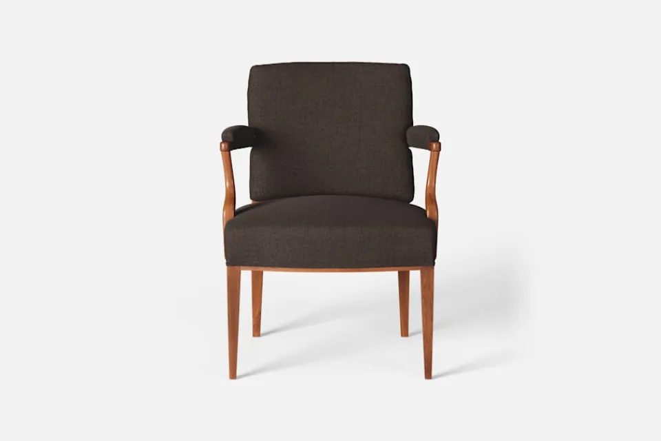 Fåtöljer|Karmstolar*Josef Frank Karmstol 969 Kederband Sitthöjd 47 cm Möbellin, Mörkbrun