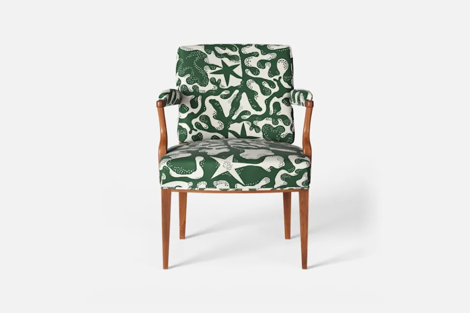 Fåtöljer|Karmstolar*Josef Frank Karmstol 969 Kederband Sitthöjd 47 cm Aristidia, Grön