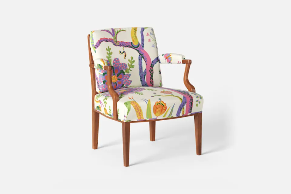 Karmstolar*Josef Frank Karmstol 969 Kederband Sitthöjd 43 cm Hawai, Vit