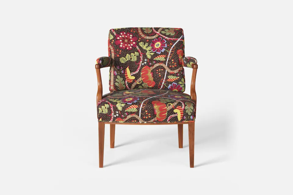 Karmstolar*Josef Frank Karmstol 969 Kederband Sitthöjd 43 cm Mirakel, Mörkbrun
