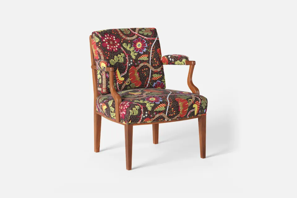 Karmstolar*Josef Frank Karmstol 969 Kederband Sitthöjd 43 cm Mirakel, Mörkbrun