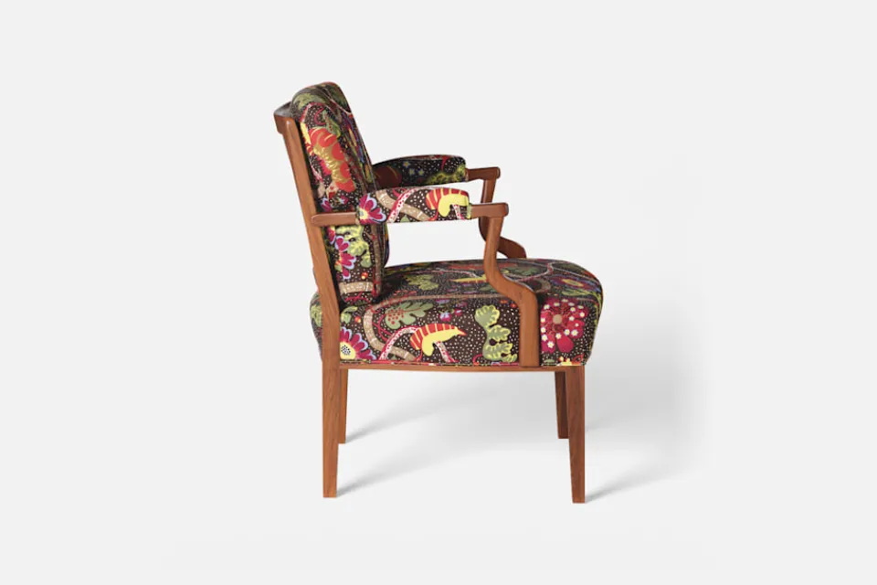 Karmstolar*Josef Frank Karmstol 969 Kederband Sitthöjd 43 cm Mirakel, Mörkbrun