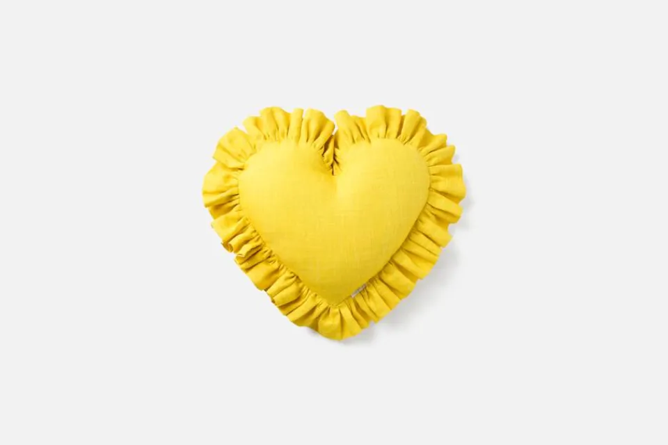 Kuddar*Svenskt Tenn Kudde Hjärta med Volang Citrongul