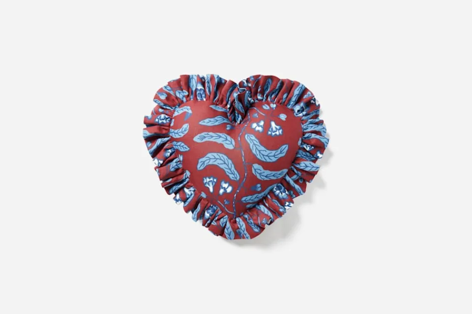 Kuddar*Josef Frank/Svenskt Tenn Kudde Hjärta med Volang Chianti, Vinröd