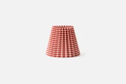 Lampskärmar*Helene Blanche Svenskt Tenn Lampskärm Plisserad Bomull Lin, Moiré Stripe, Scarlet