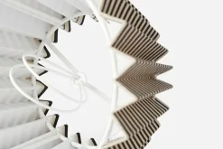 Lampskärmar*Helene Blanche Svenskt Tenn Lampskärm Plisserad Bomull Lin, Moiré Stripe, Ebony