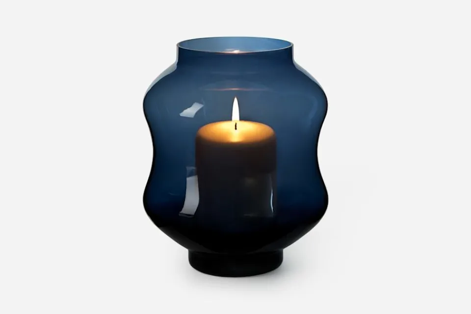 Vaser|Ljusstakar & Ljuslyktor*Johan Bjurmar Ljuslykta/Vas Mareld Dimblå