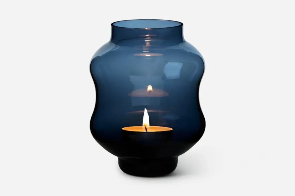 Vaser|Ljusstakar & Ljuslyktor*Johan Bjurmar Ljuslykta/Vas Mareld Dimblå