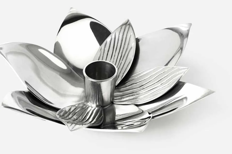 Ljusstakar & Ljuslyktor|Tennljusstakar*Björn Trägårdh Ljusstake Lotus