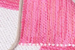 Mattor*Margit Thorén Matta Dubbelbindning Schackruta Rosa Vit