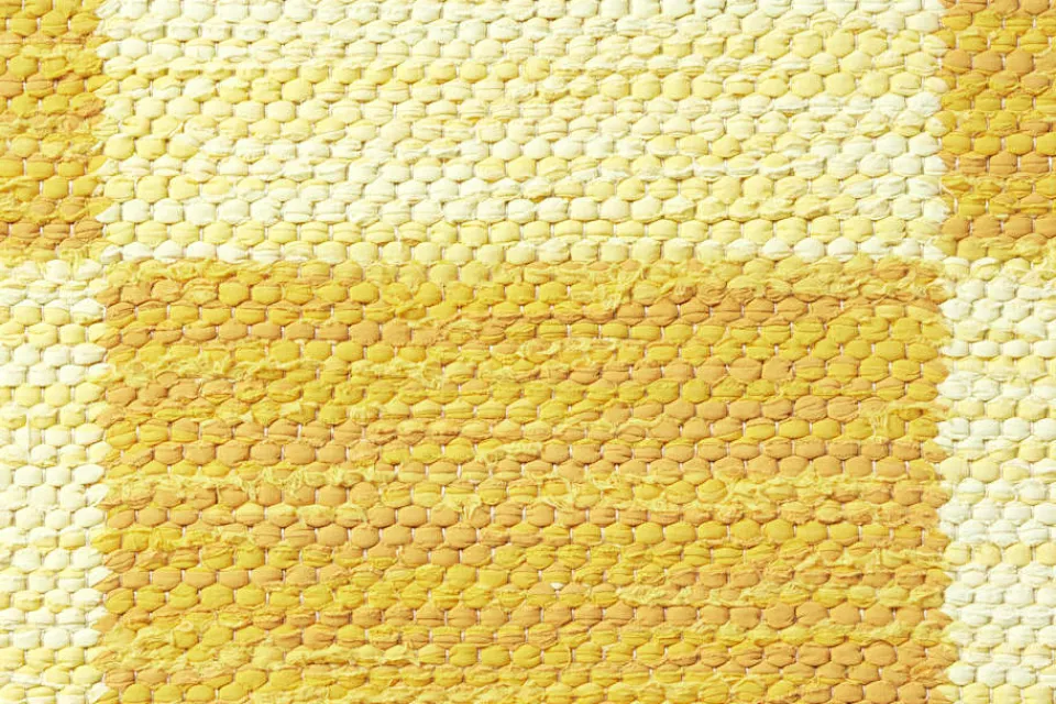 Mattor*Margit Thorén Matta Dubbelbindning Schackruta Gul Gul