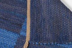 Mattor*Margit Thorén Matta Dubbelbindning Schackruta Blå Blå