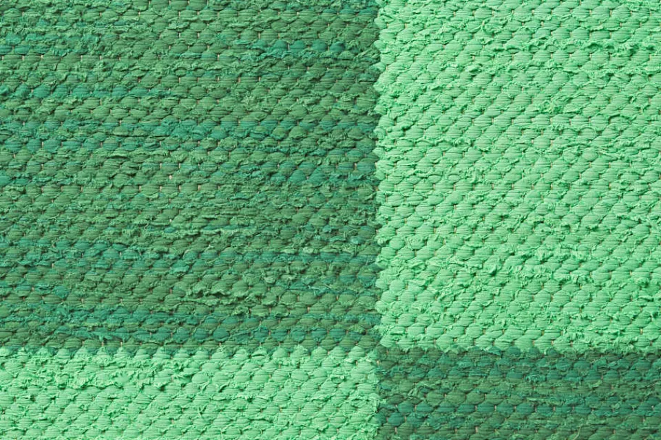 Mattor*Margit Thorén Matta Dubbelbindning Schackruta Grön Grön II