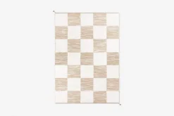 Mattor*Margit Thorén Matta Dubbelbindning Schackruta Beige Vit