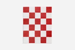 Mattor*Margit Thorén Matta Dubbelbindning Schackruta Röd Vit