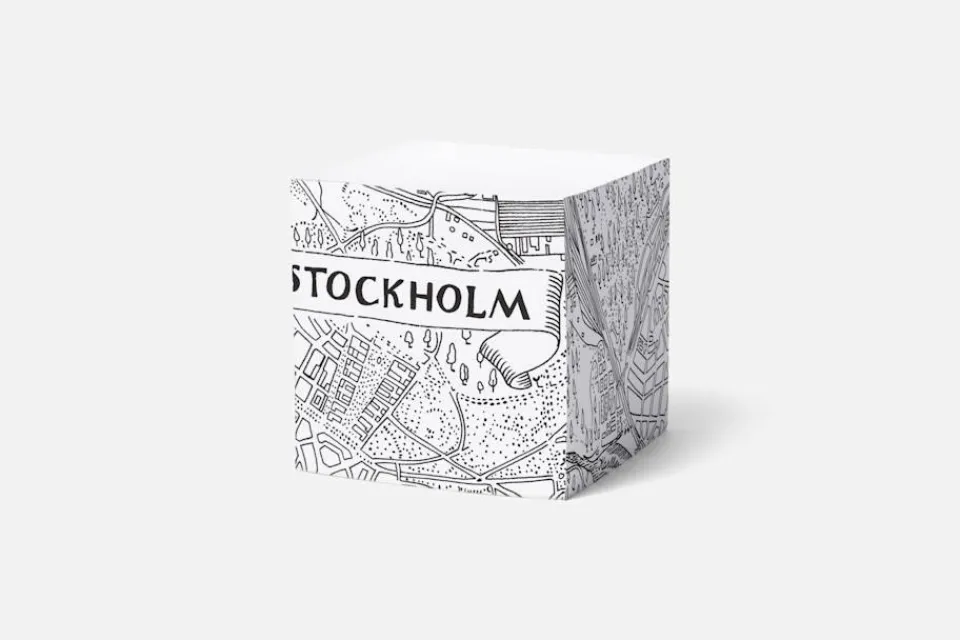 Dekorationsdetaljer|Block & Gåvokort*Josef Frank/Svenskt Tenn Memoblock Stockholmskartan