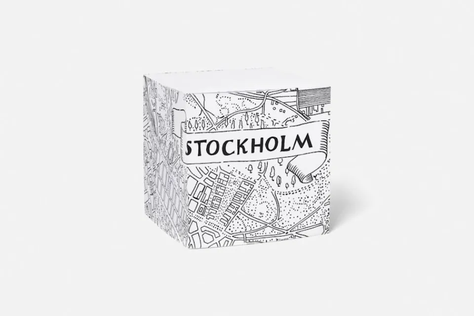 Dekorationsdetaljer|Block & Gåvokort*Josef Frank/Svenskt Tenn Memoblock Stockholmskartan