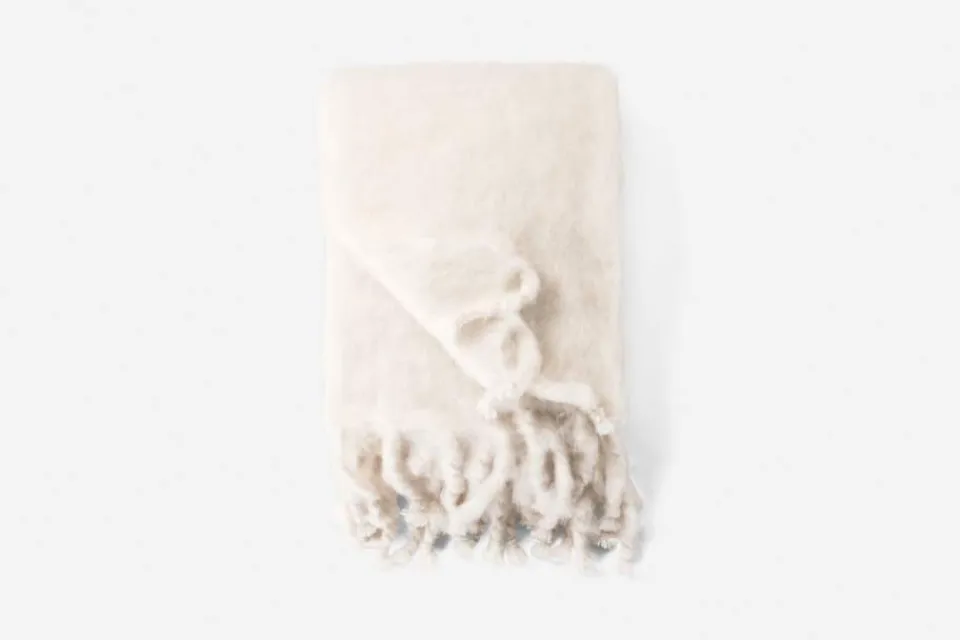 Plädar*Lena Rewell Pläd Mohair Vit