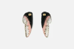 Smycken*Märta Mattsson Örhänge Cicada Vingar Rosa