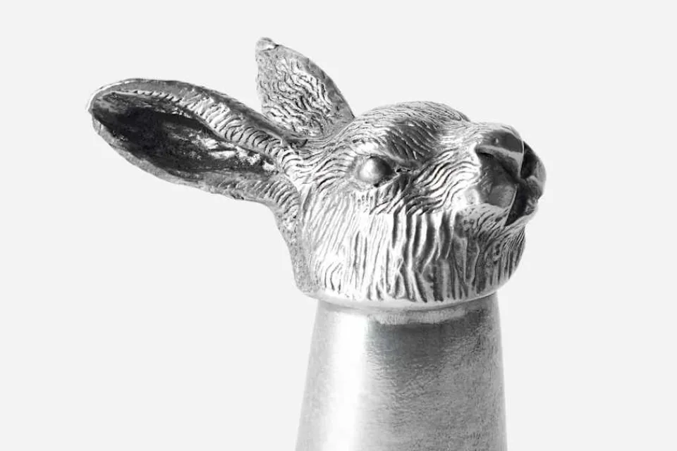 Glas & Koppar|Dukningsdetaljer I Tenn*Le Potier dÉtain Snapsglas Hare Björn