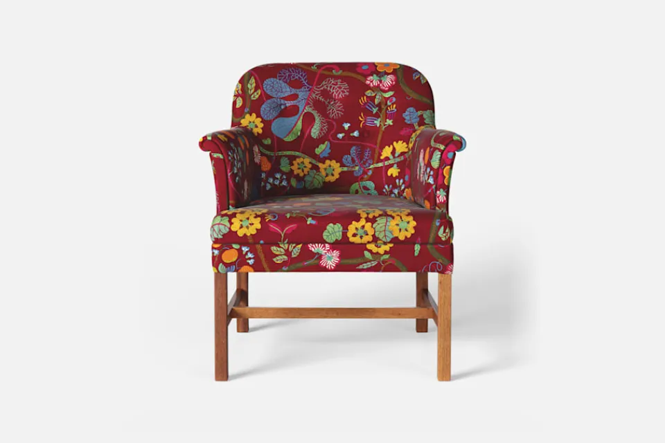 Fåtöljer*Josef Frank Stol 930 Baranquilla, Vinröd