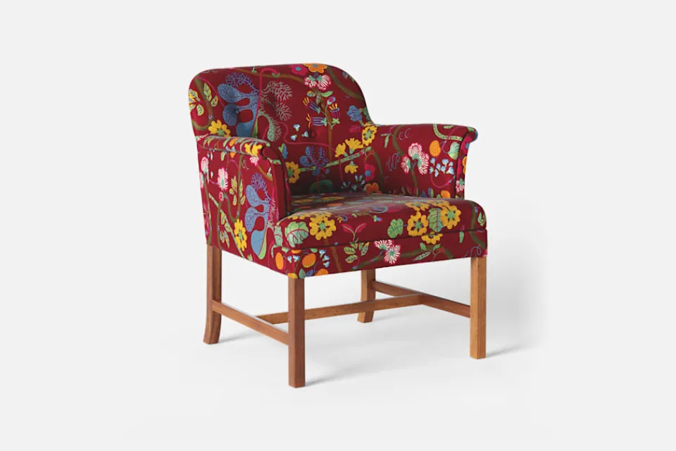 Fåtöljer*Josef Frank Stol 930 Baranquilla, Vinröd