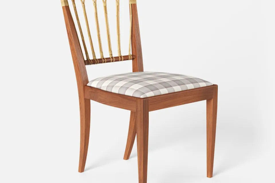 Matstolar*Josef Frank Stol 1165 Gripsholmsruta, Grå