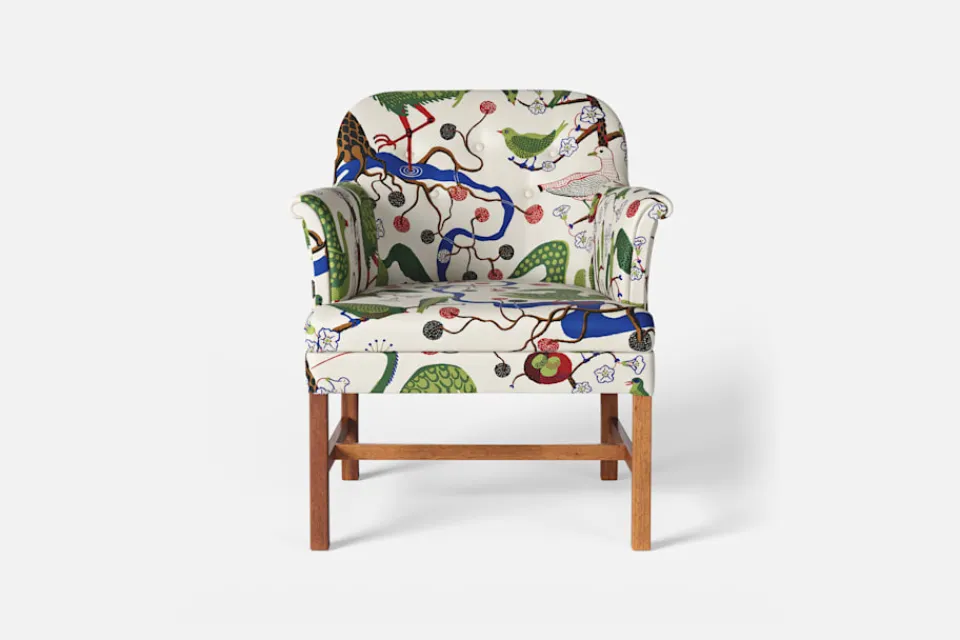 Fåtöljer*Josef Frank Stol 930 Gröna Fåglar, Multi