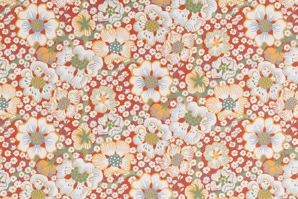 Mönstrade Tapeter*Josef Frank Tapet Eldblomman Röd