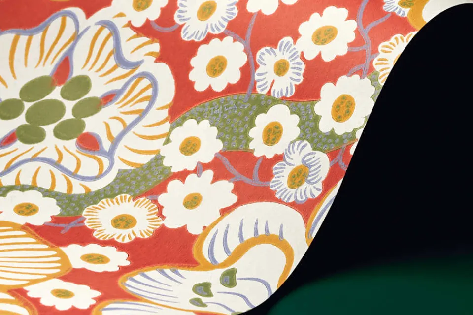 Mönstrade Tapeter*Josef Frank Tapet Eldblomman Röd