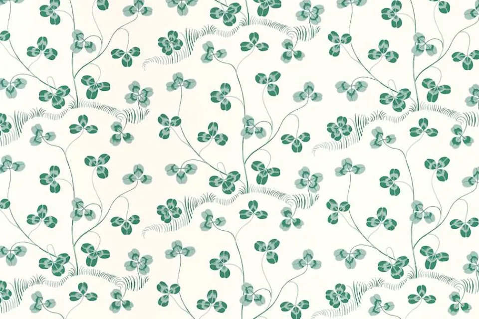 Mönstrade Tapeter*Josef Frank Tapet Klöverblad Grön