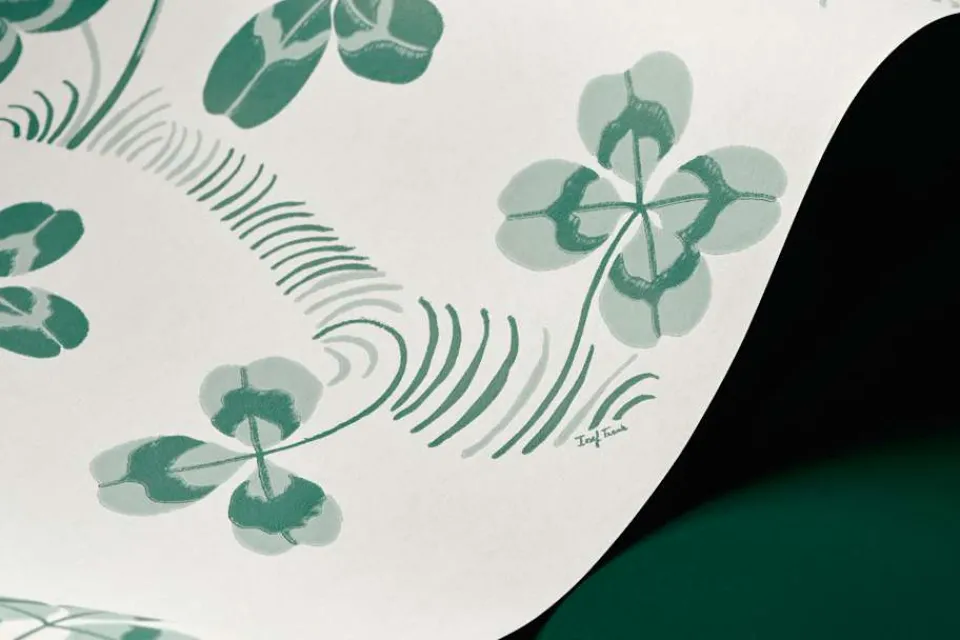 Mönstrade Tapeter*Josef Frank Tapet Klöverblad Grön