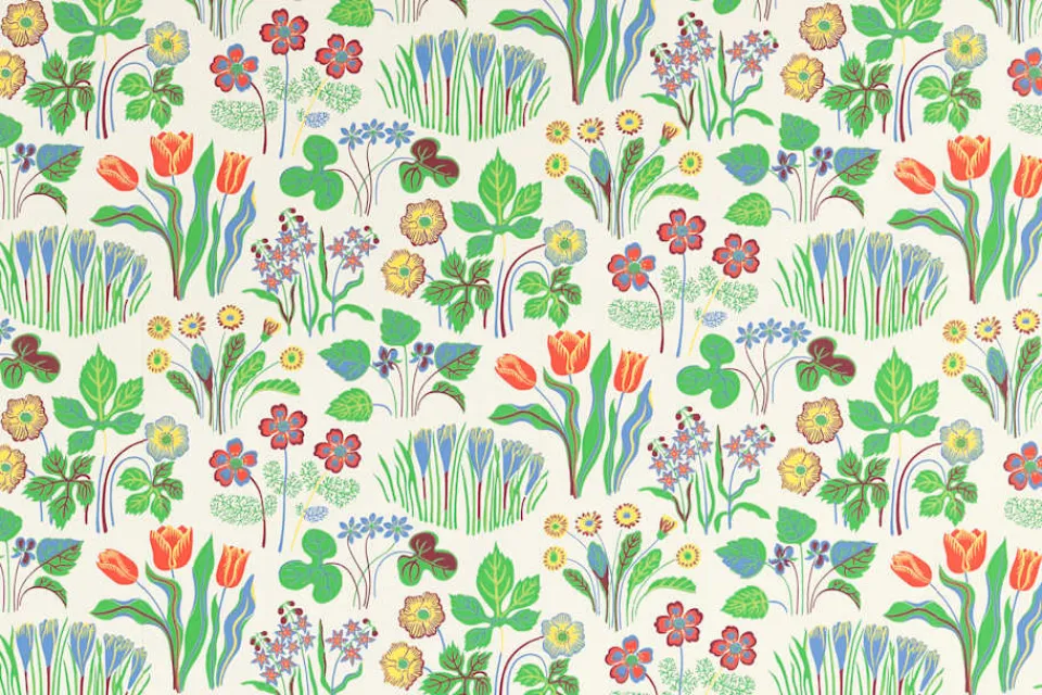 Mönstrade Tapeter*Josef Frank Tapet Vårklockor Vit