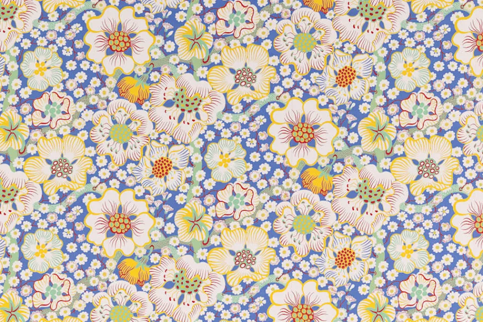 Tapetprover*Josef Frank Tapetprov Eldblomman Blå