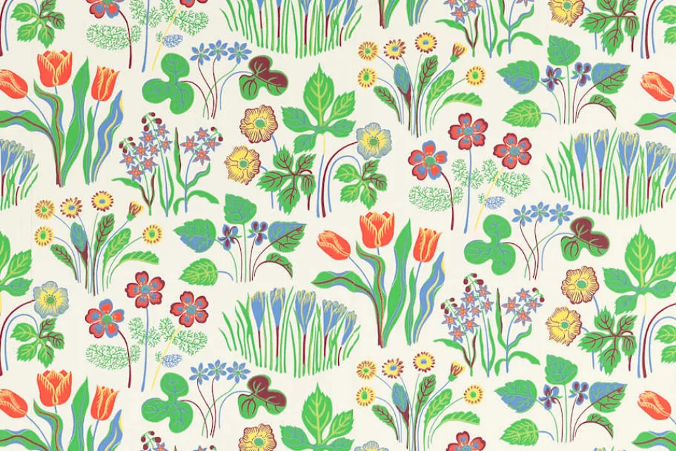 Tapetprover*Josef Frank Tapetprov Vårklockor Vit