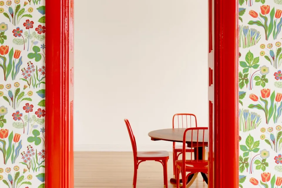 Tapetprover*Josef Frank Tapetprov Vårklockor Vit