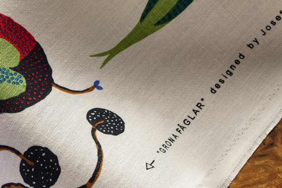 Tyg På Metervara*Josef Frank Textil Gröna Fåglar Multi