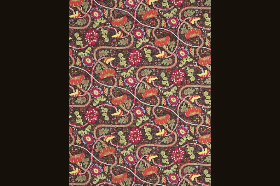 Tyg På Metervara*Josef Frank Textil Mirakel Mörkbrun