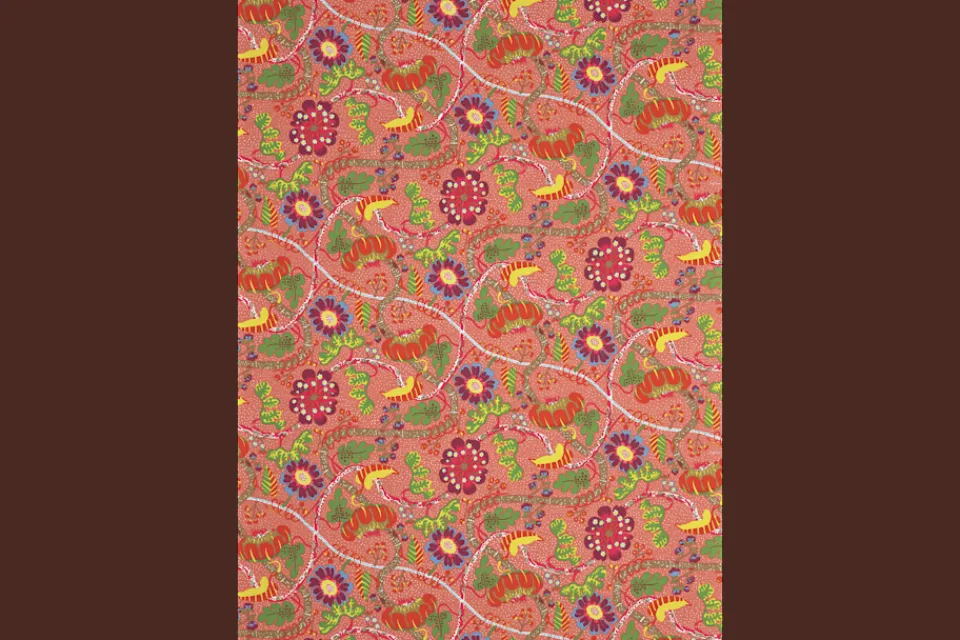 Tyg På Metervara*Josef Frank Textil Mirakel Röd