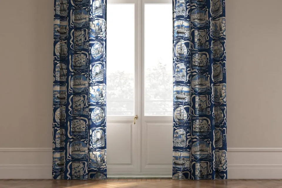 Tyg På Metervara*Josef Frank Textil Navigare Blå