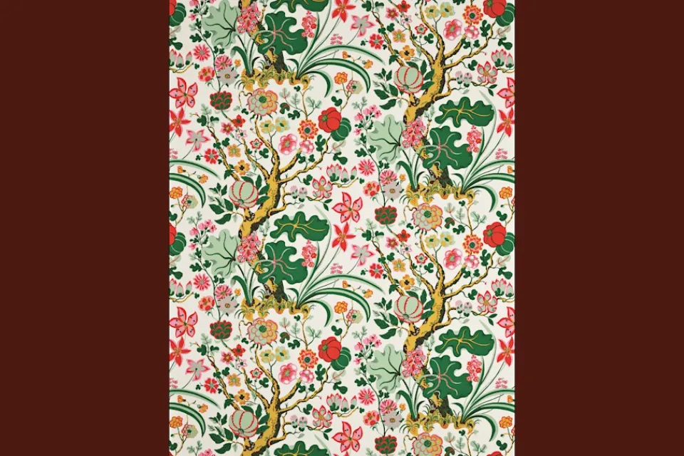 Tyg På Metervara*Josef Frank Textil Träd I Blom Multi