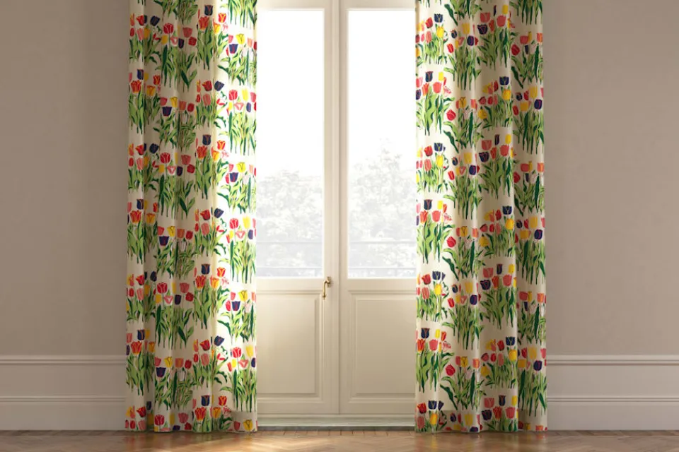 Tyg På Metervara*Josef Frank Textil Tulpaner Vit