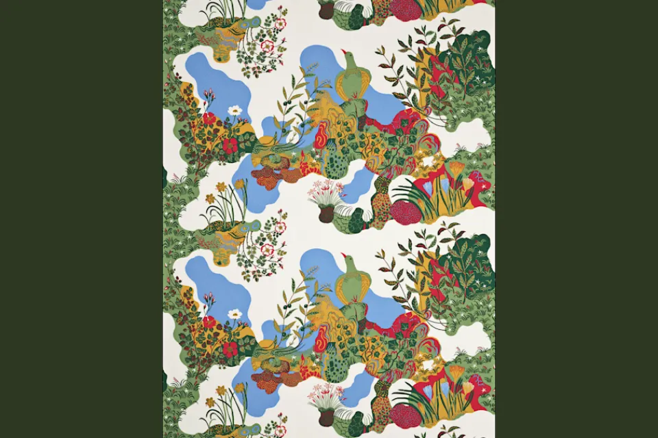 Tygprover|Tyg På Metervara*Josef Frank Tygprov Anakreon Vit