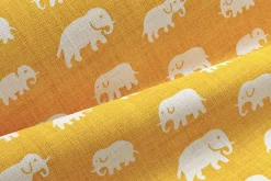 Tygprover|Tyg På Metervara*Estrid Ericson Tygprov Elefant Gul