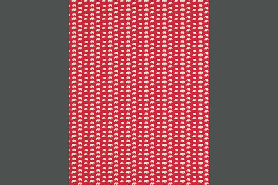 Tygprover|Tyg På Metervara*Estrid Ericson Tygprov Elefant Röd